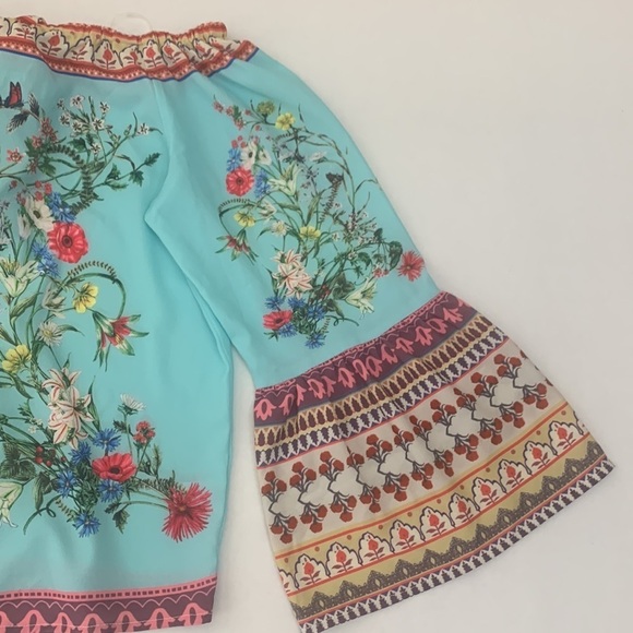 Umgee Off The Shoulder Blue Top - Picture 7 of 9